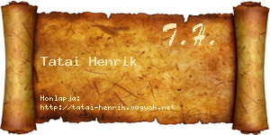 Tatai Henrik névjegykártya